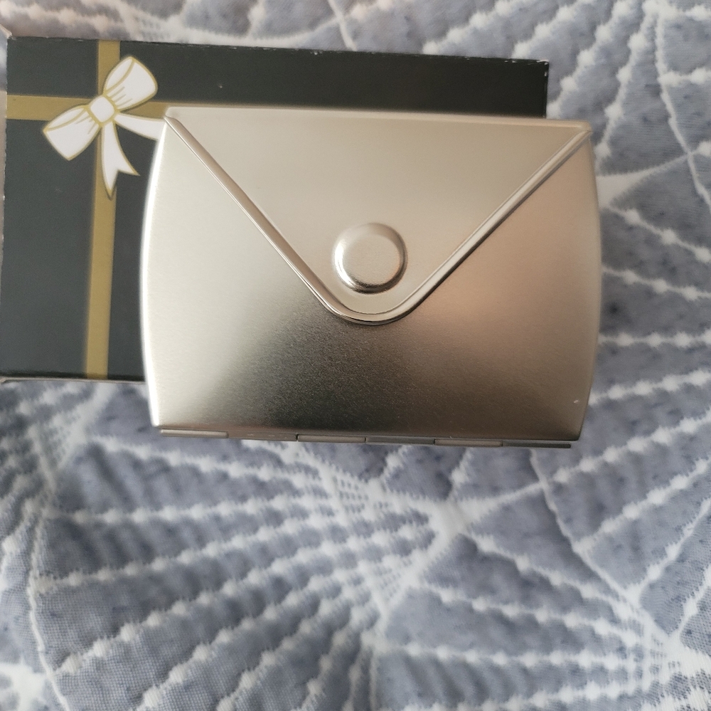 Elegant Silver Dual Mirror Compact--BRAND NEW, in Box